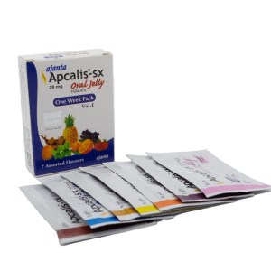 CIALIS - Apcalis-SX Oral Jelly -20 mg Tadalafil -Balenie obsahuje 7 sackov rôznch príchutí